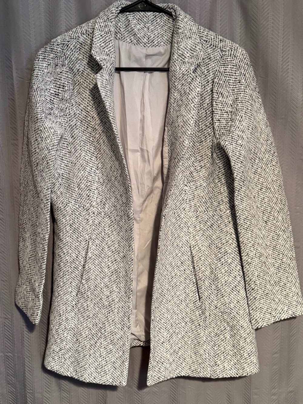 Women's Herringbone Open-Front Coat